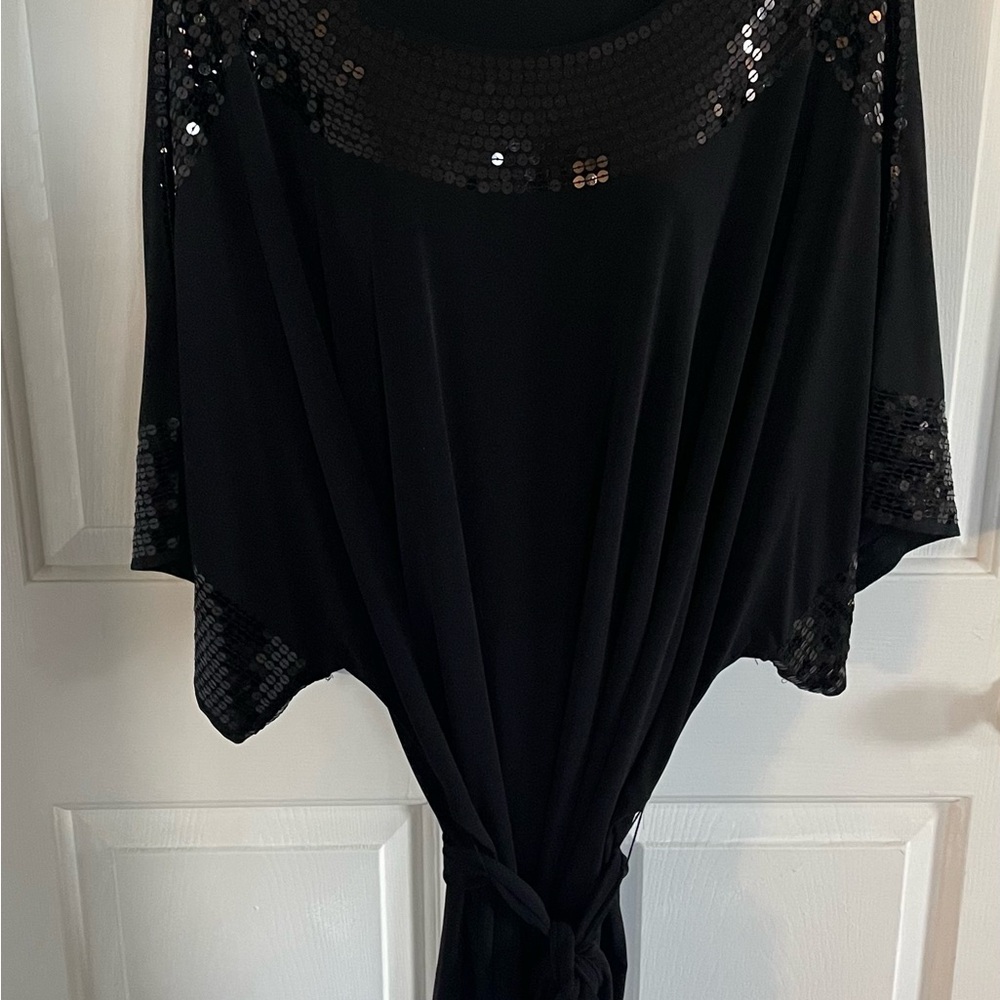 Elle Black Sequined Shirt Style Dress